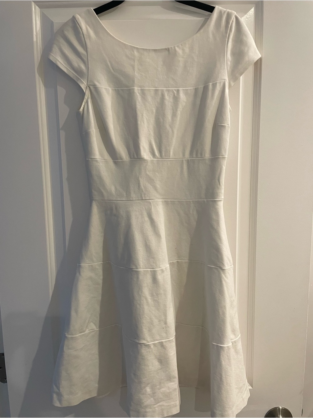 Banana Republic White Short Sleeve Fit-and-Flare Mini Dress - Picture 3 of 5
